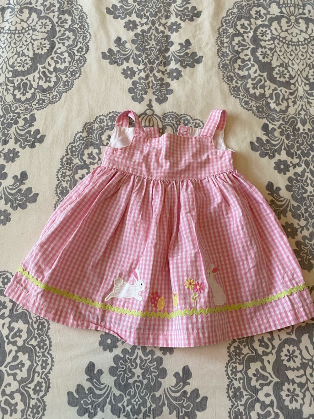 Gymboree Pink Gingham Bunny Appliqué Dress